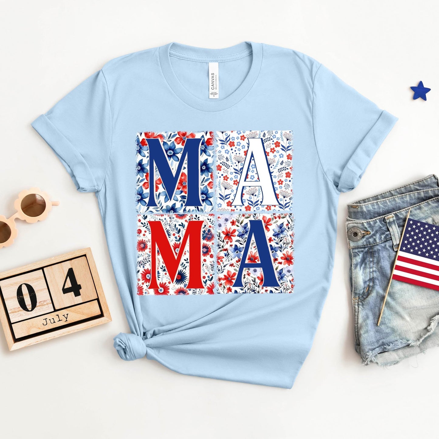 Floral Patriotic Mama