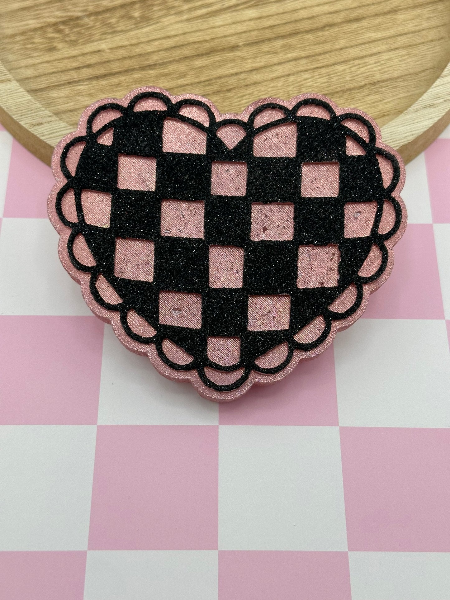 Checkered Heart Freshie
