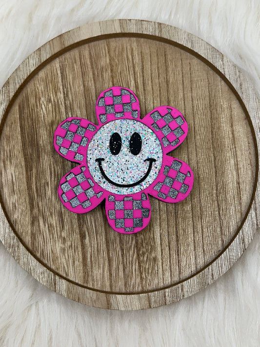 Checkered Flower Smile Freshie