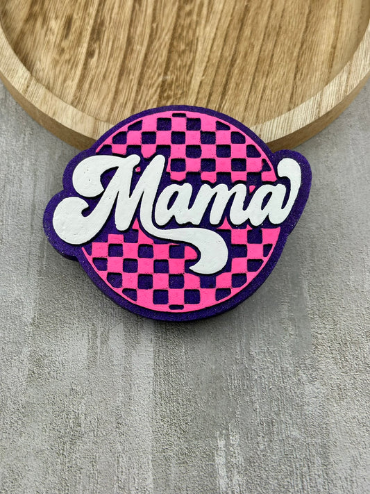 Checkered Mama Round Freshie
