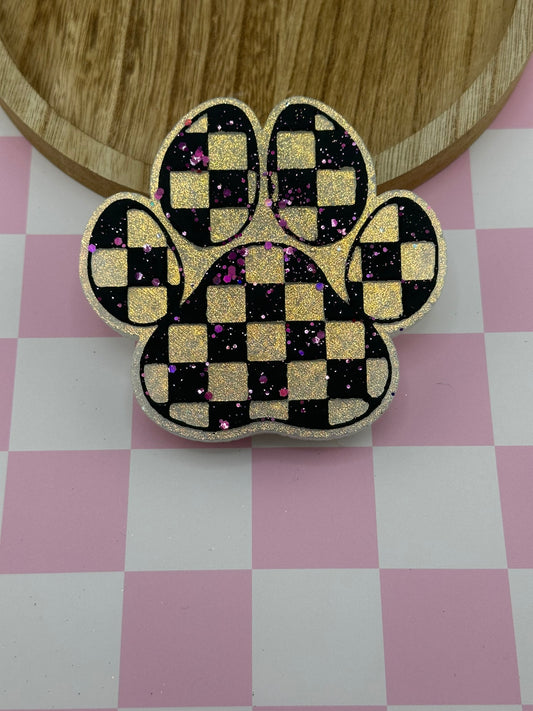 Checkered Paw Print Freshie