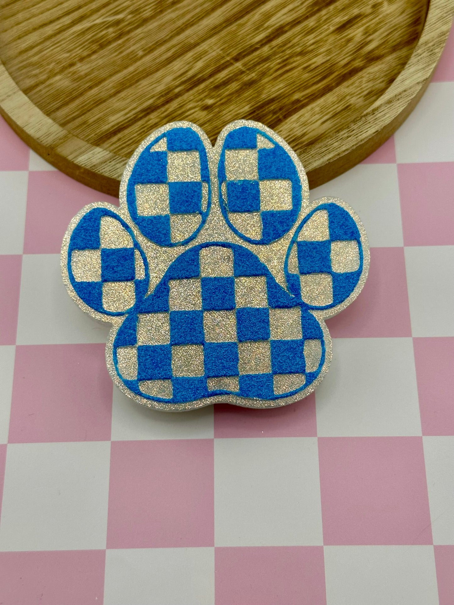 Checkered Paw Print Freshie