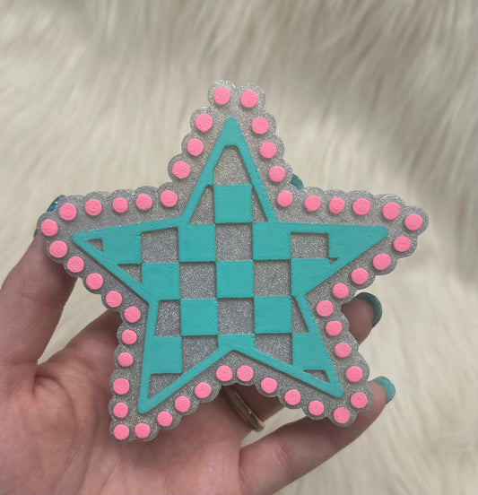 Checkered Star Freshie