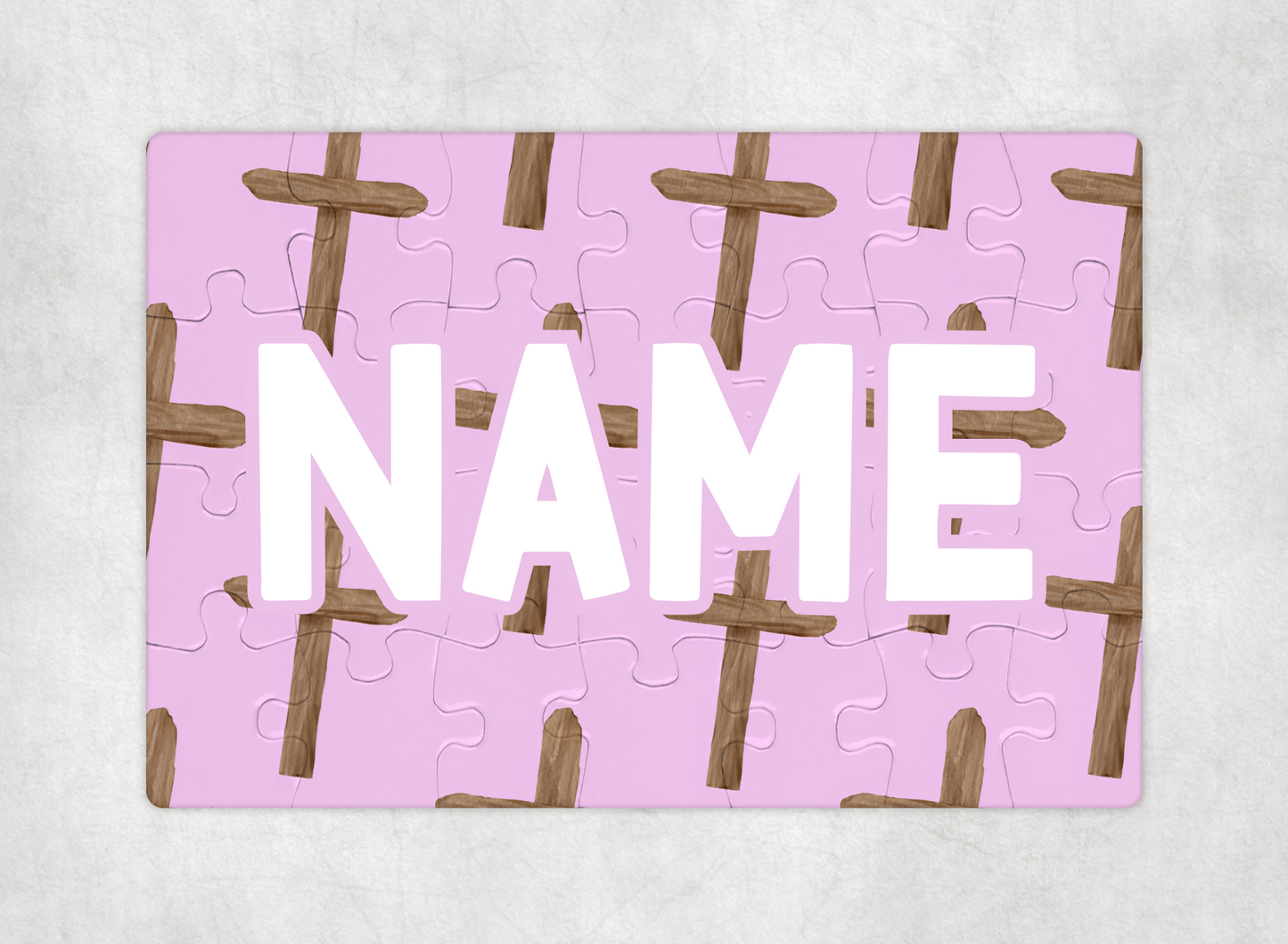 Pink Crosses Custom Puzzle