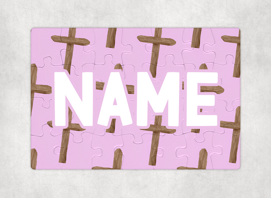 Pink Crosses Custom Puzzle