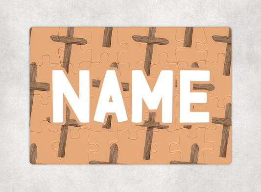 Orange Crosses Custom Puzzle