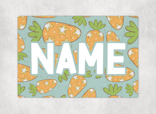 Teal Carrots Custom Puzzle